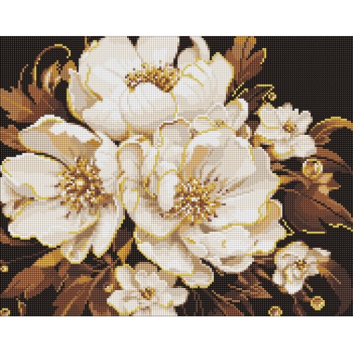 Алмазна мозаїка "Біла ніжність" з АВ стразами 40х50см, термопакет, ТМ Ідейка