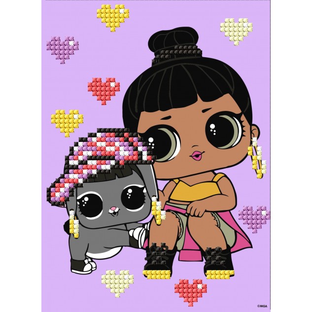 Алмазна мозаїка (вибірково) "L.O.L. Surprise! Honey Bun With Bunny Hun" 15*20см