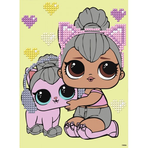 Алмазна мозаїка (вибірково) "L.O.L. Surprise! Kitty Queen With Kitty Kitty" 15*20см
