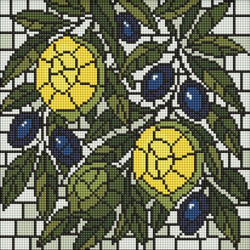 Алмазна мозаїка "Вітраж. Лимони" 30х30см, термопакет, ТМ Ідейка