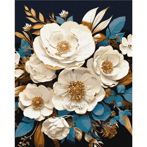 Картина за номерами "Біла симфонія з фарбами металік extra" 40х50см, термопакет, ТМ Ідейка