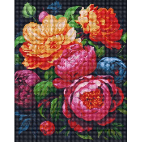 Алмазна мозаїка "Барвистий букет" 40х50см, термопакет, ТМ Ідейка