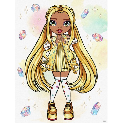 Картина за номерами для дітей "Rainbow High. Sunny" зі стразами 30х40см, термопакет, ТМ Ідейка