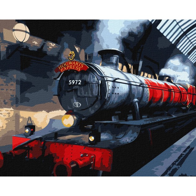 Картина за номерами WB "Harry Potter: Гоґвортський експрес з фарбами металік extra" 40х50см