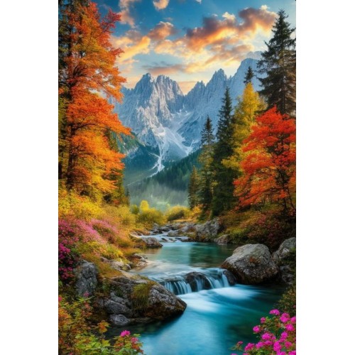 Алмазна мозаїка "Гірський потік", 40*50см, на підрамнику, в кор. 41*51*2,5см, ТМ Dreamtoys