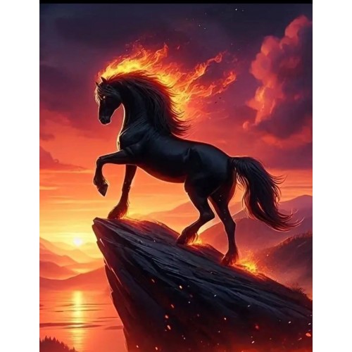 Алмазна мозаїка "Вогняна грива", 40*50см, на підрамнику, в кор. 41*51*2,5см, ТМ Dreamtoys