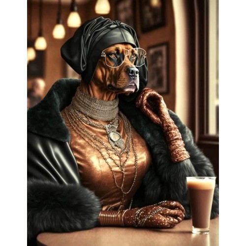 Алмазна мозаїка "Баронеса з Капучино", на підрамнику 30*40см, в кор. 31*41*2,5см, ТМ Dreamtoys