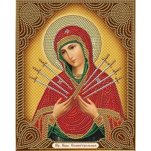 Алмазна мозаїка "Богородиця Семистрільна", на підрамнику 30*40см, в кор. 31*41*2,5см, ТМ Dreamtoys