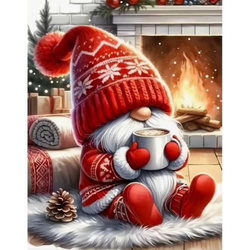 Алмазна мозаїка "Гном-Теплолюб", на підрамнику 30*40см, в кор. 31*41*2,5см, ТМ Dreamtoys