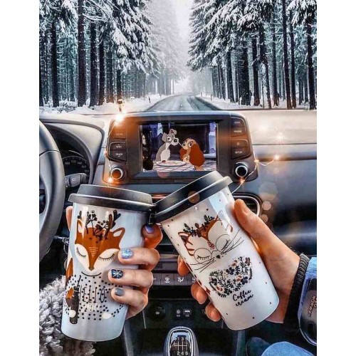 Алмазна мозаїка "Мій ліс, моя казка, мій coffe man", на підрамнику 30*40см, в кор. 31*41*2,5см, ТМ D