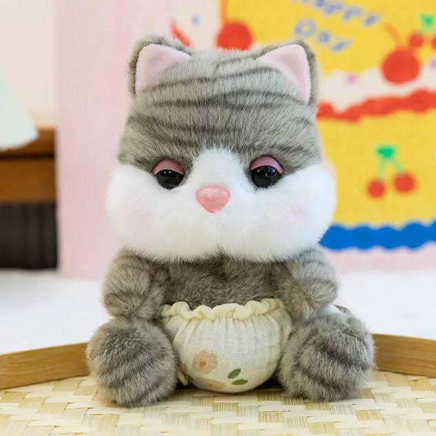 М'яка іграшка котик сірий 22см