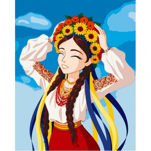 Картина за номерами "Юна українка" 40*50см, в термопакеті, ТМ ART Craft, Україна
