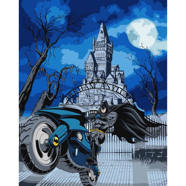 Картина за номерами WB "Batman: Batcycle з фарбами металік extra" 40*50см, термопакет, ТМ Ідейка, Ук