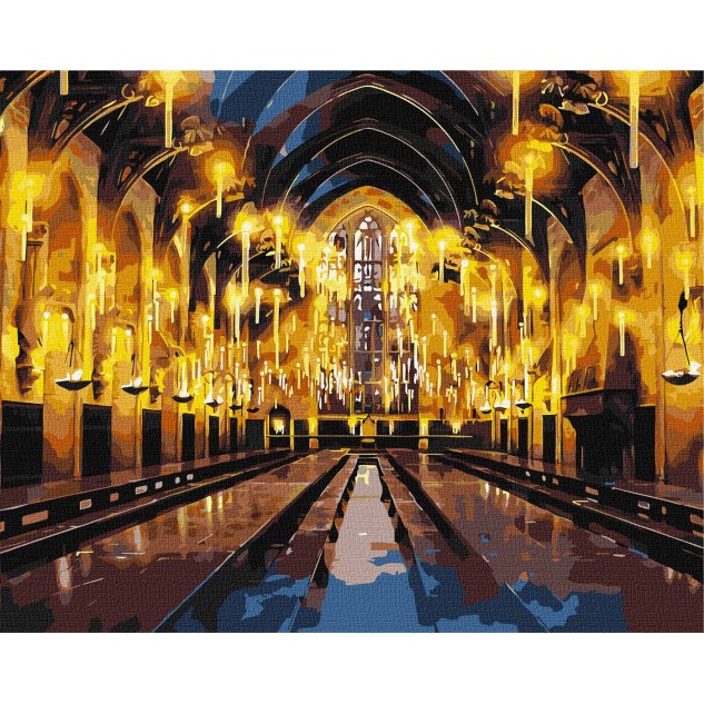 Картина за номерами WB "Harry Potter: Велика зала з фарбами металік" 40*50см, термопакет, ТМ Ідейка,
