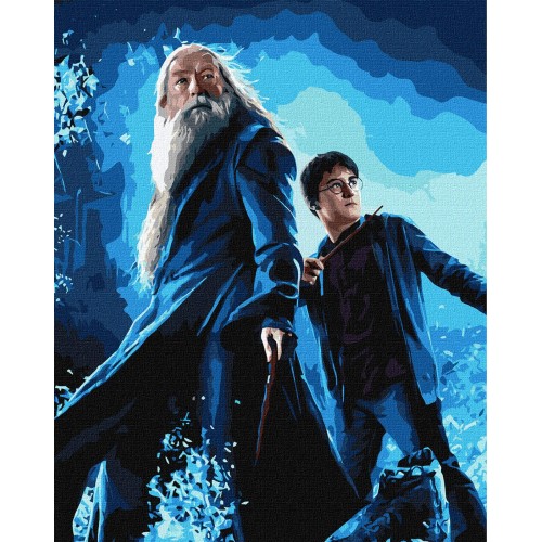 Картина за номерами WB "Harry Potter: Гаррі та Дамблдор з фарбами металік" 40*50см, термопакет, ТМ І