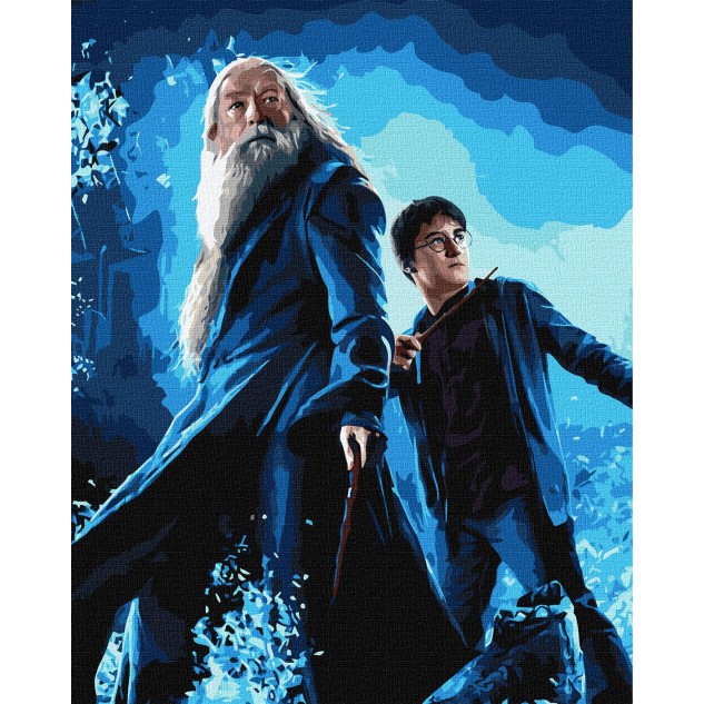 Картина за номерами WB "Harry Potter: Гаррі та Дамблдор з фарбами металік" 40*50см, термопакет, ТМ І