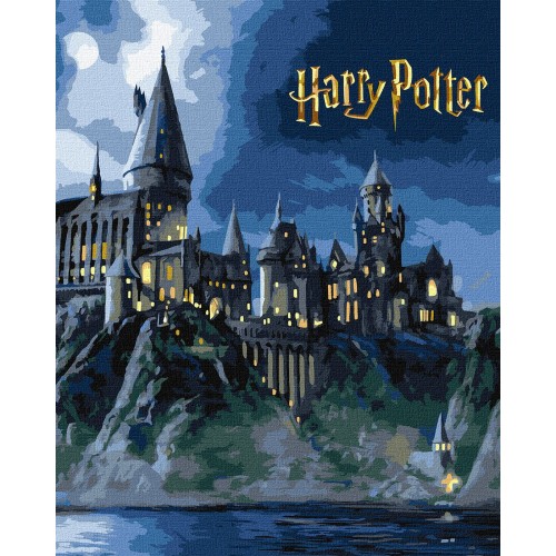 Картина за номерами WB "Harry Potter: Гоґвортс вночі з фарбами металік extra" 40*50см, термопакет, Т