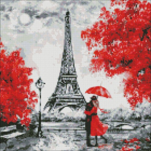 Алмазна мозаїка "Дощовий Париж", 40*40см, в термопакеті, ТМ Ідейка, Україна.