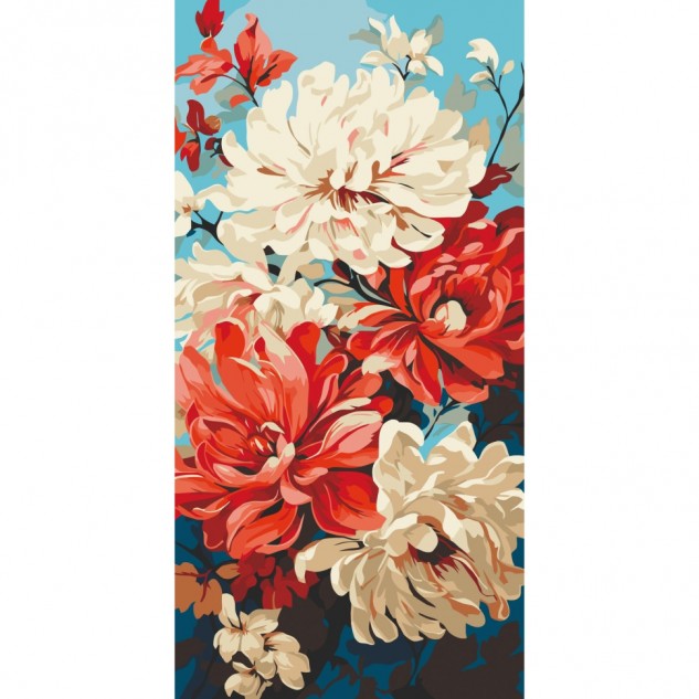 Картина за номерами "Жоржини" 40*80см лак, термопакет, ТМ ART Craft