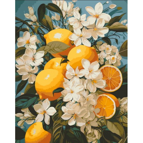 Картина за номерами "Лимонний букет" лак 40*50см, термопакет, ТМ ART Craft