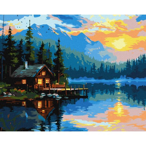 Картина за номерами "Озерний затишок" 40*50см, термопакет, ТМ Ідейка