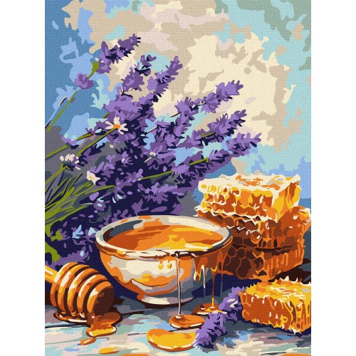 Картина за номерами "Лаванда та мед" 30*40см, в термопакете, ТМ Ідейка