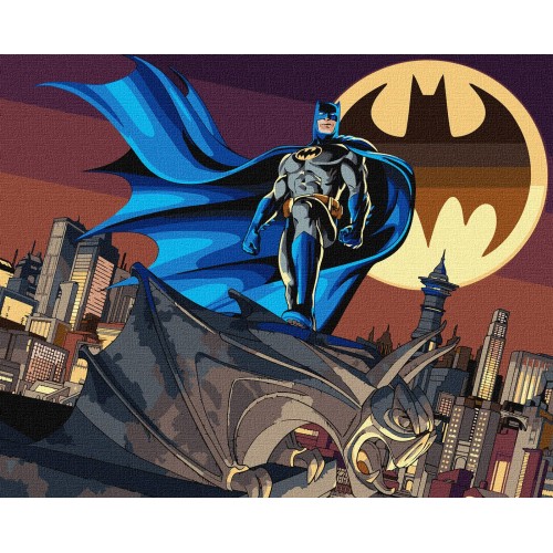 Картина за номерами WB "Batman: Вартовий Готема" 40*50см, в термопакете, ТМ Ідейка