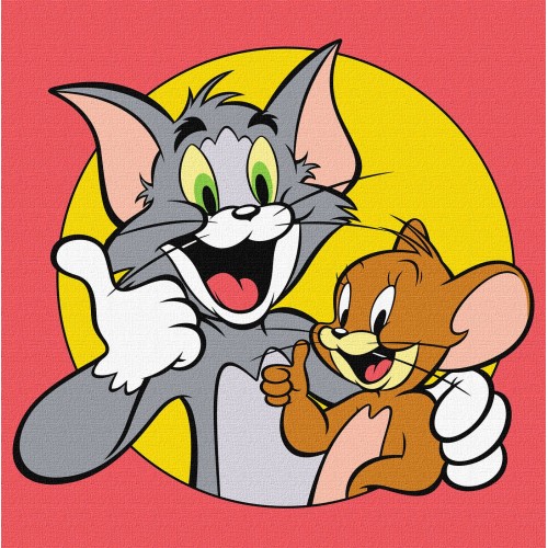 Картина за номерами для дітей WB "Tom and Jerry: Разом веселіше" 25*25см, в термопакете, ТМ Ідейка
