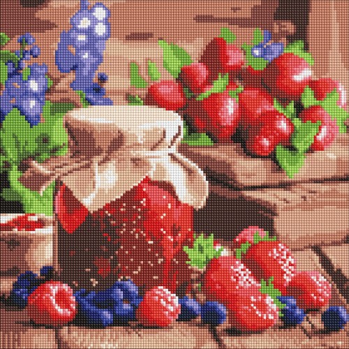 Алмазна мозаїка "Малинове варення" 40*40см, термопакет, ТМ Ідейка