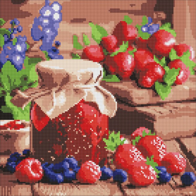 Алмазна мозаїка "Малинове варення" 40*40см, термопакет, ТМ Ідейка