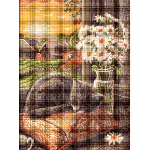 Алмазна мозаїка "Котячий сон" 30*40см, термопакет, ТМ Ідейка