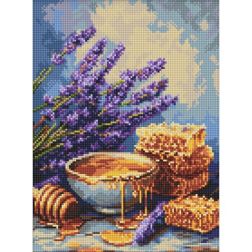Алмазна мозаїка "Лаванда та мед" 30*40см, в термопакете, ТМ Ідейка