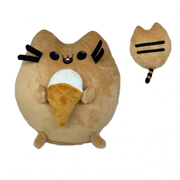 М'яка іграшка "Пушин кет Кругляш" з морозивом, бежевий, 26см, ТМ Dreamtoys