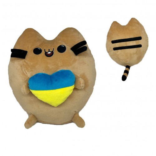 М'яка іграшка "Пушин кет Кругляш" з серцем, бежевий, 26см, ТМ Dreamtoys