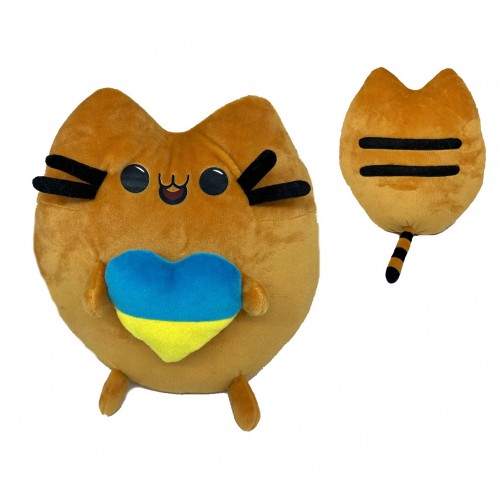 М'яка іграшка "Пушин кет Кругляш" з серцем, рудий, 26см, ТМ Dreamtoys