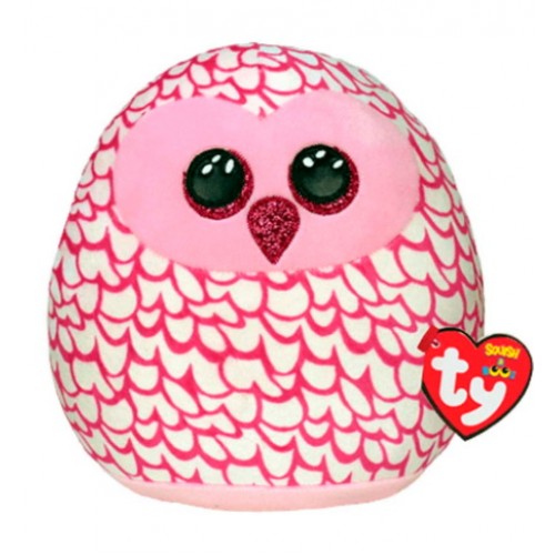М'яка іграшка TY SQUISH-A-BOOS Рожева сова "PINKY" 20см