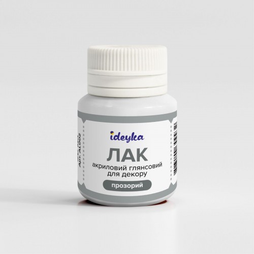 Лак акриловий глянсовий для декору (прозорий), 20 мл, ТМ Ідейка