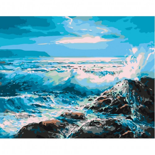 Картина за номерами "Бурхливе море" лак 40*50см, ТМ ART Craft