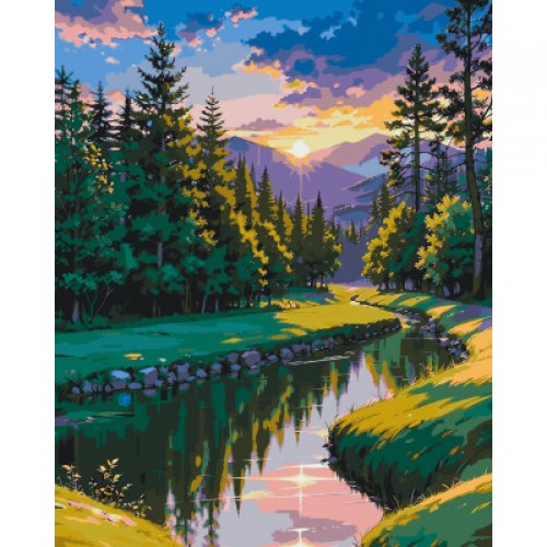Картина за номерами "На світанку" 40*50см лак, термопакет, ТМ ART Craft