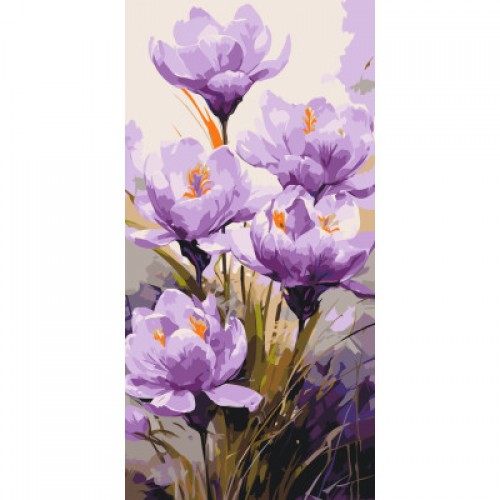 Картина за номерами "Крокуси" лак 40*80см, термопакет, ТМ ART Craft