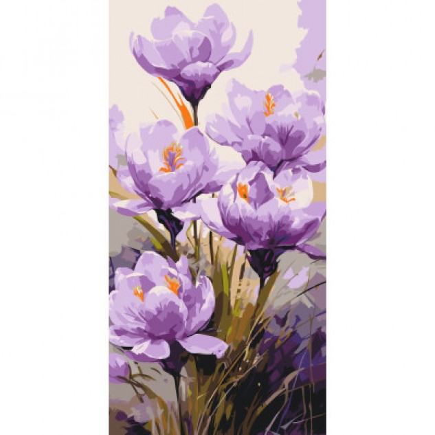 Картина за номерами "Крокуси" лак 40*80см, термопакет, ТМ ART Craft