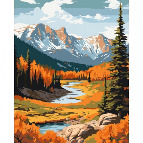 Картина за номерами "Осінь в горах" 40*50см, термопакет, ТМ ART Craft