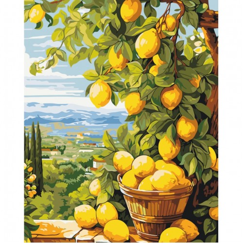 Картина за номерами "Лимонна гілка" лак 40*50см, ТМ ART Craft
