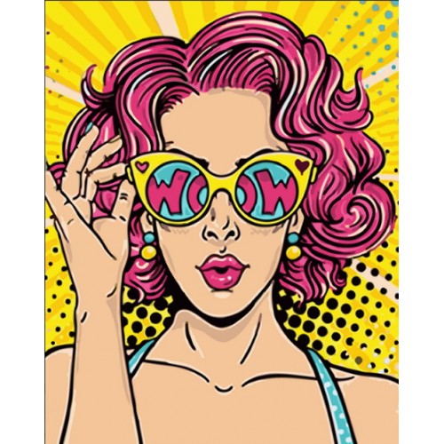Картина за номерами "Wow girl" лак 40*50см, термопакет, ТМ ART Craft