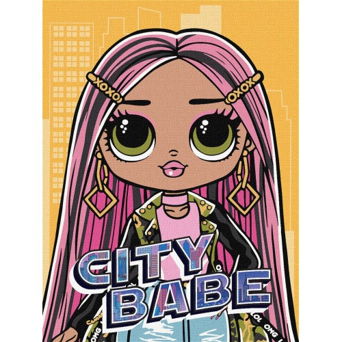 Картина за номерами для дітей "L.O.L. Surprise! O.M.G. City Babe" 30*40см, термопакет, ТМ Ідейка