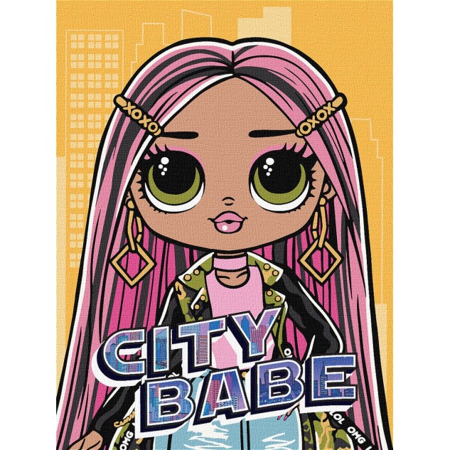 Картина за номерами для дітей "L.O.L. Surprise! O.M.G. City Babe" 30*40см, термопакет, ТМ Ідейка