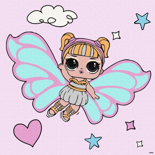 Картина за номерами для дітей "L.O.L. Surprise! O.M.G. Fairies Skystarling" 40*40см, термопакет