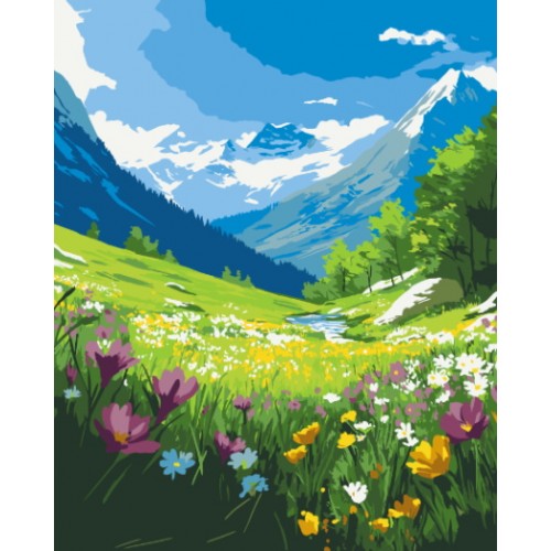 Картина за номерами "Альпийська весна" 40*50см, термопакет, ТМ ART Craft