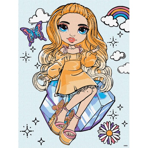 Картина за номерами для дітей "Rainbow High Poppy Rowan" 30х40см, термопакет, ТМ Ідейка
