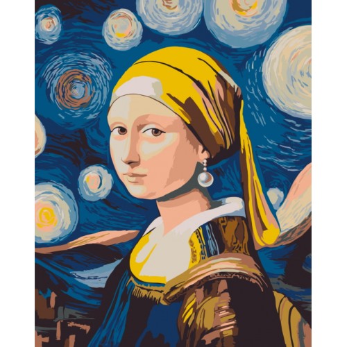 Картина за номерами "Мона з перловою сережкою" лак 40*50см, термопакет, ТМ ART Craft